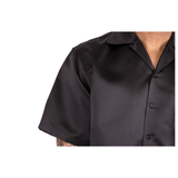 Short Sleeve Satin Shirt (BLACK)