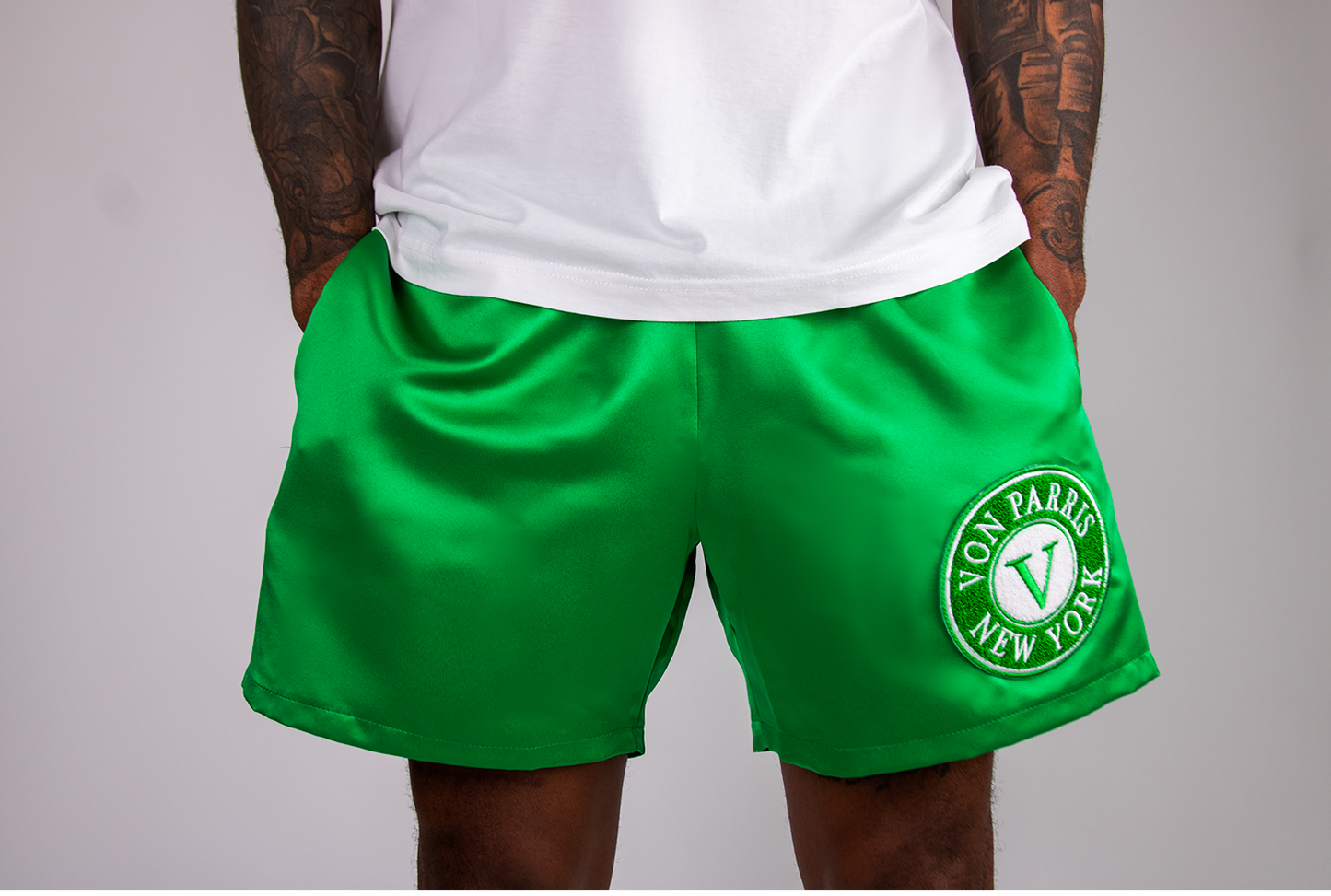 Satin Shorts (Kelly Green)