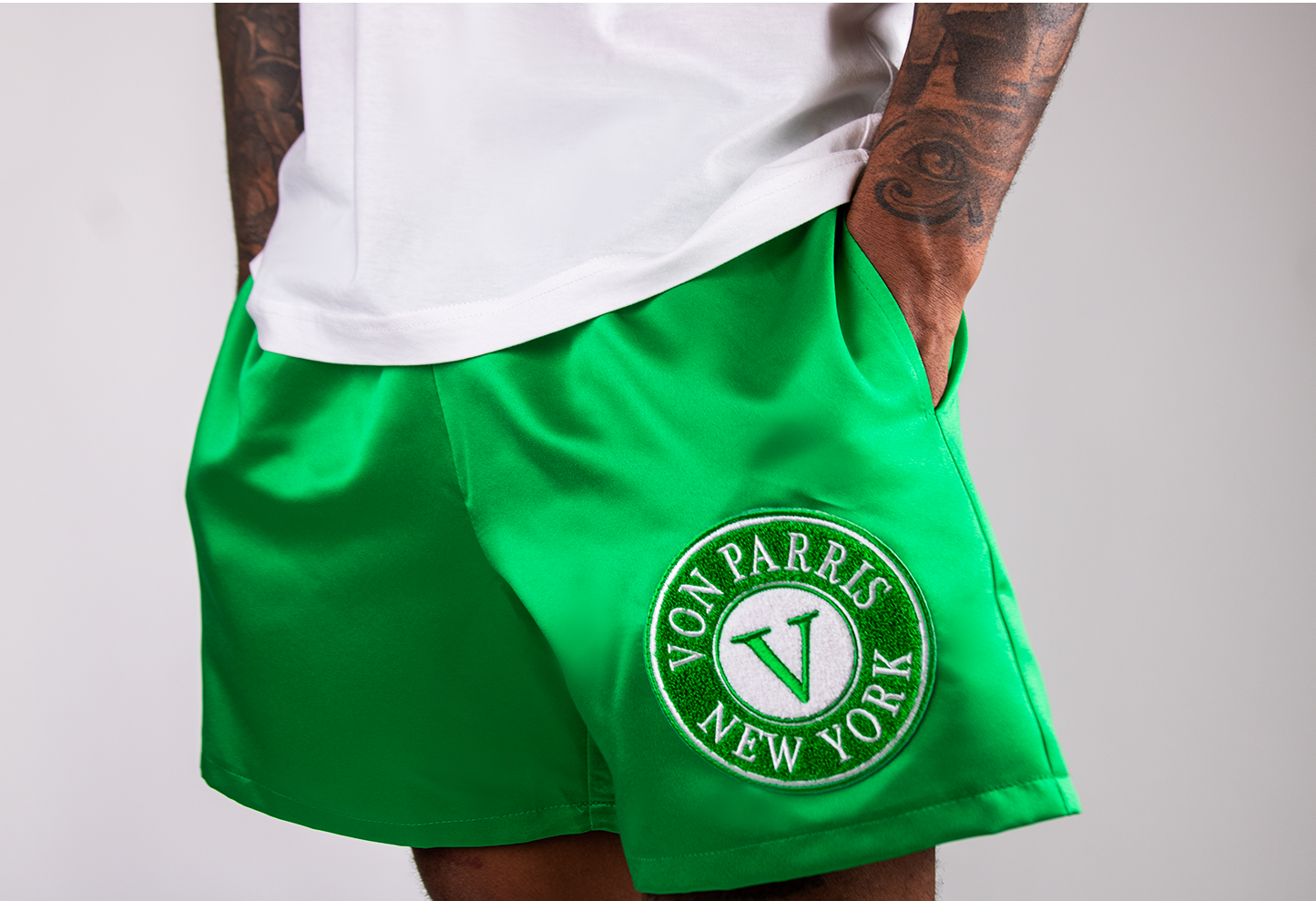 Satin Shorts (Kelly Green)