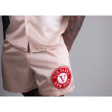 SATIN SHORTS (CREAM RED PATCH)