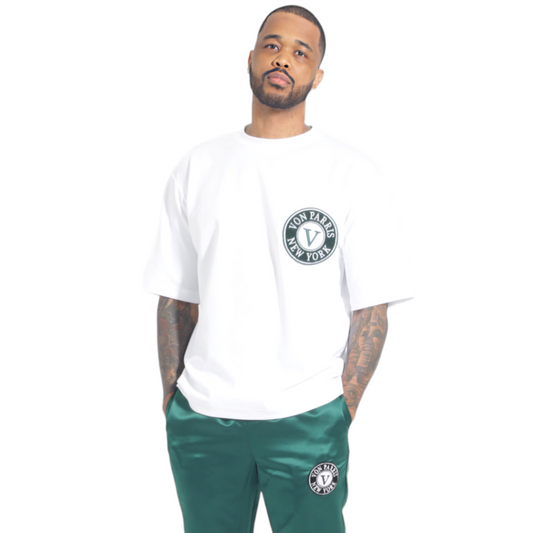 OVERSIZED VON PARRIS T-SHIRT (HUNTER GREEN PATCH)