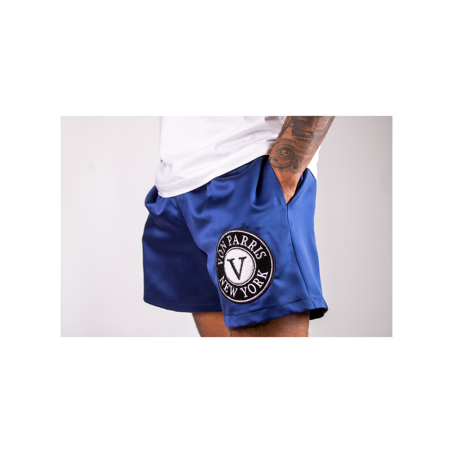 Satin Shorts (Navy Blue)