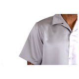 Short Sleeve Satin Shirt (SILVER)