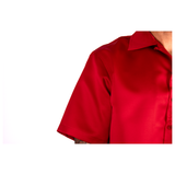 Short Sleeve Satin Shirt (RED)